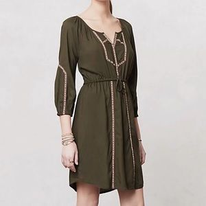 Anthropologie Olive Green Edme&Esyllte Boho Dress
